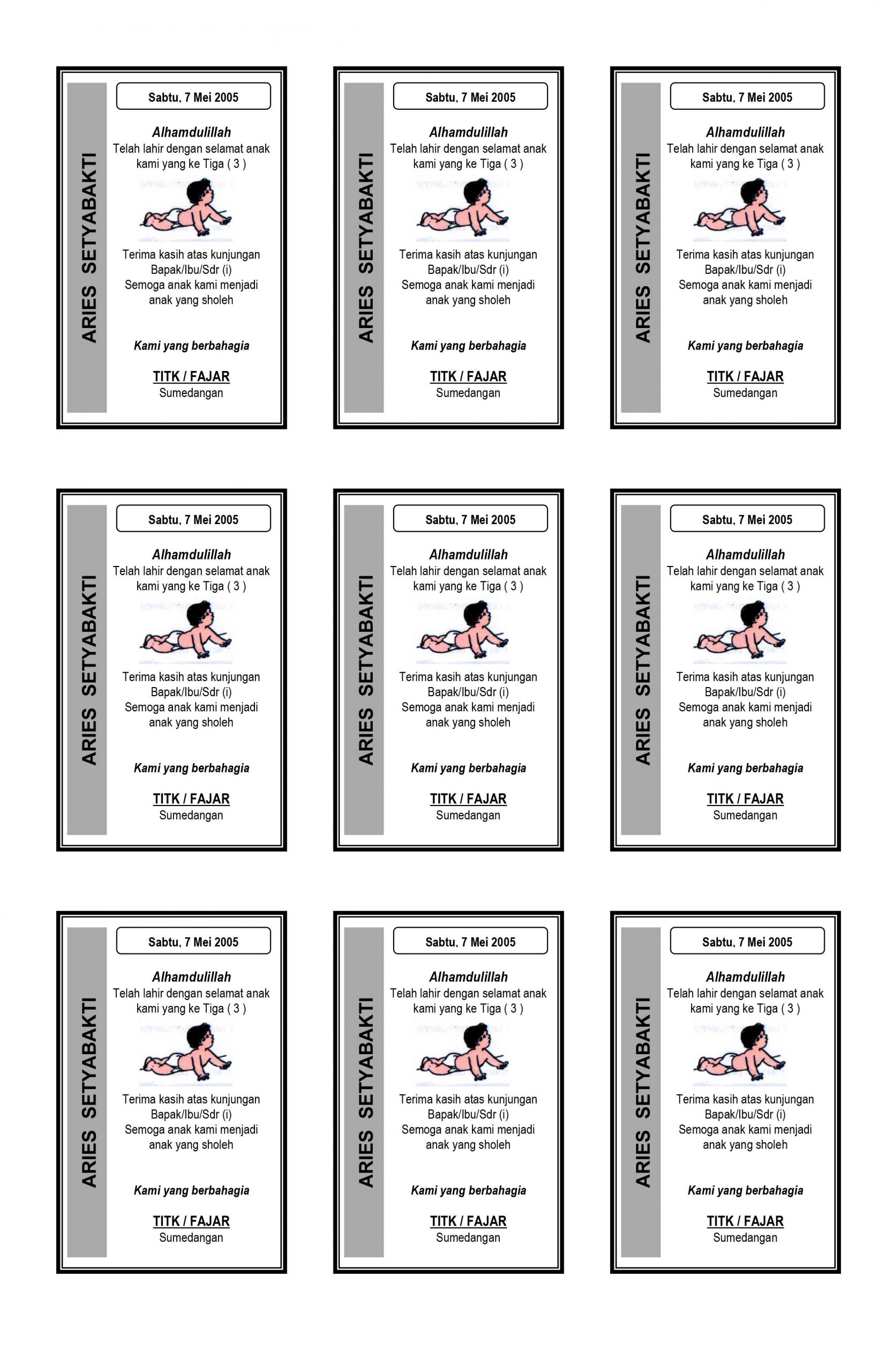 Template acara syukuran kelahiran dengan Microsoft Word 2010 |