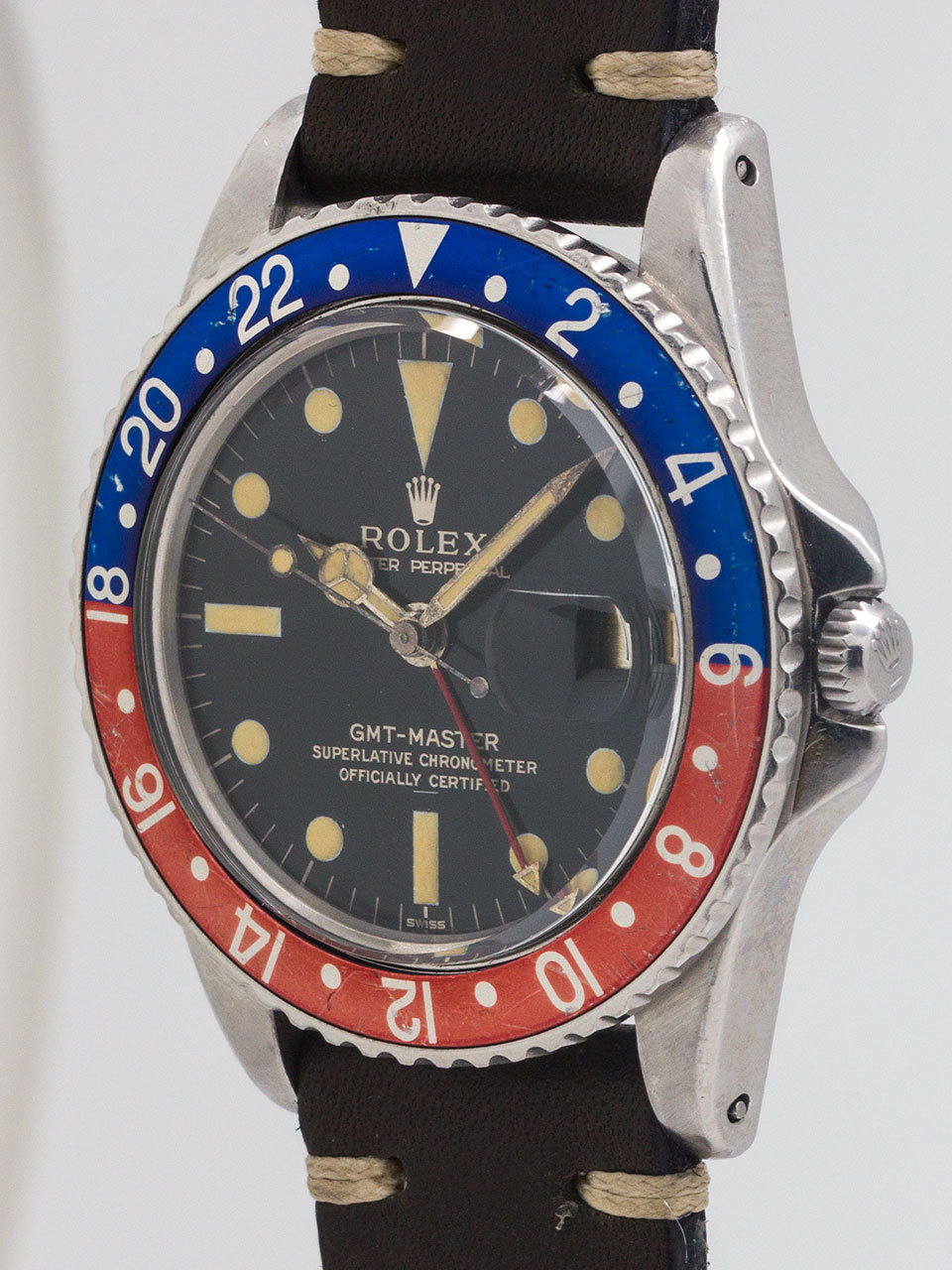 Rolex Gmt Ref 1675 Pcg Gilt Underline Dial Circa 1963
