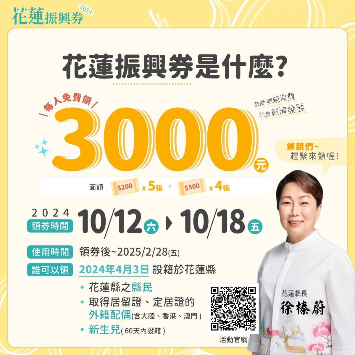 花蓮振興券即將開跑 10/12起發放 領取攻略看這裡