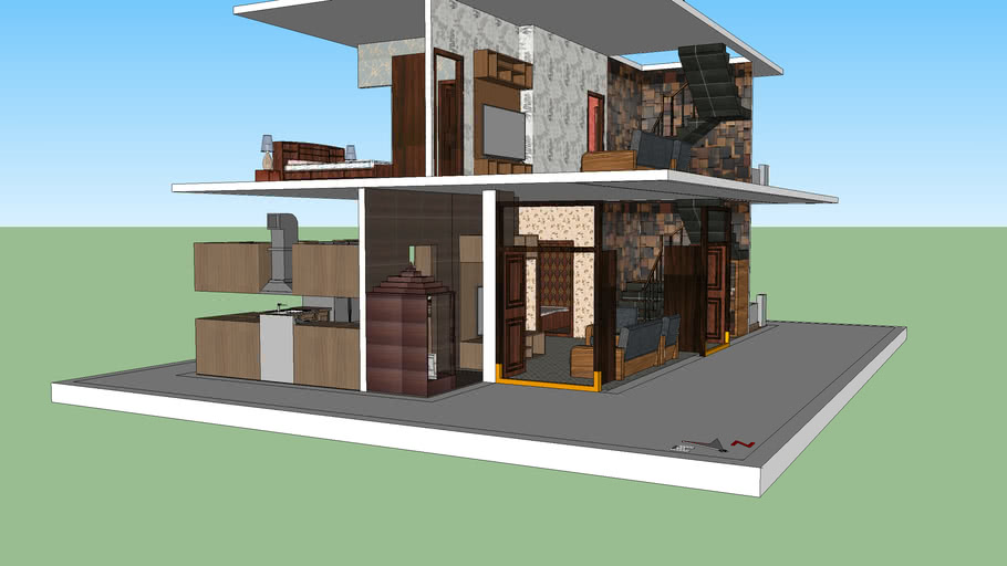 3BHK Duplex House Indian Style | 3D Warehouse