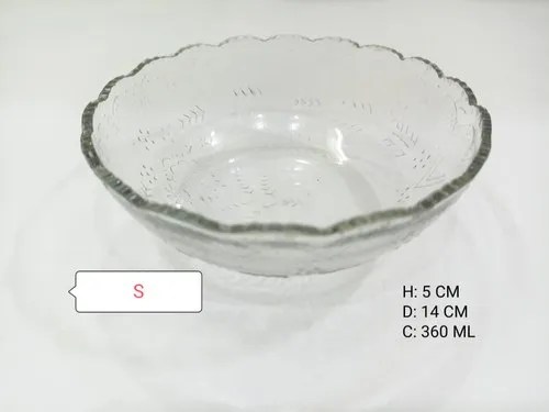 Transp Round Cut Glass Bowl Set Contains 100 Size 360 Ml Transp Round Cut Glass Bowl Set