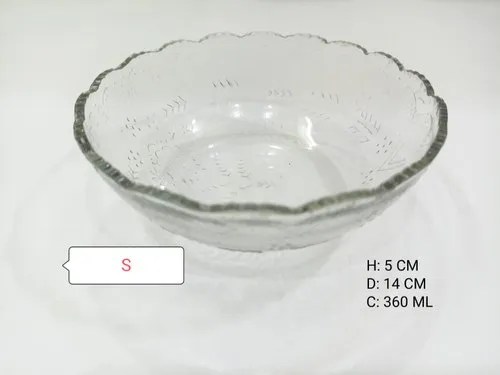 Transp Round Cut Glass Bowl Set