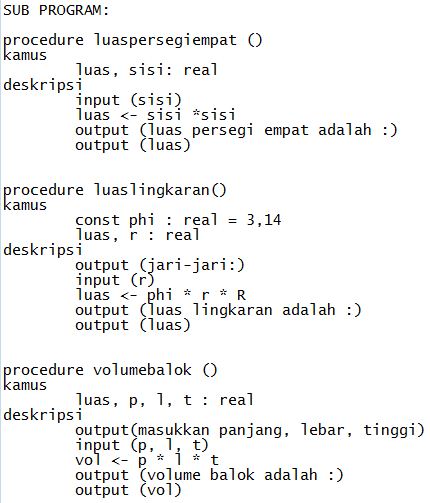 Sub Program (Function,Prosedure,Subrutime) – Software Engineering
