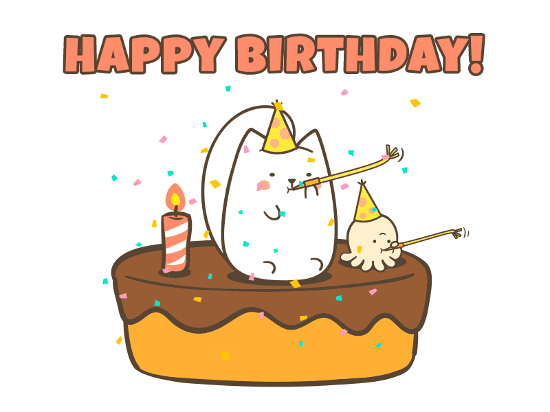 Cat Licking Your Birthday Cake Ecard