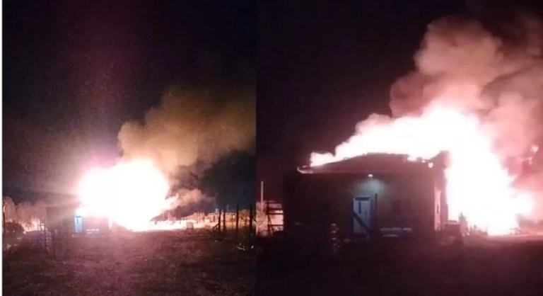 Tragedia en Mari Menuco: una casa recién estrenada quedó destruida por el fuego