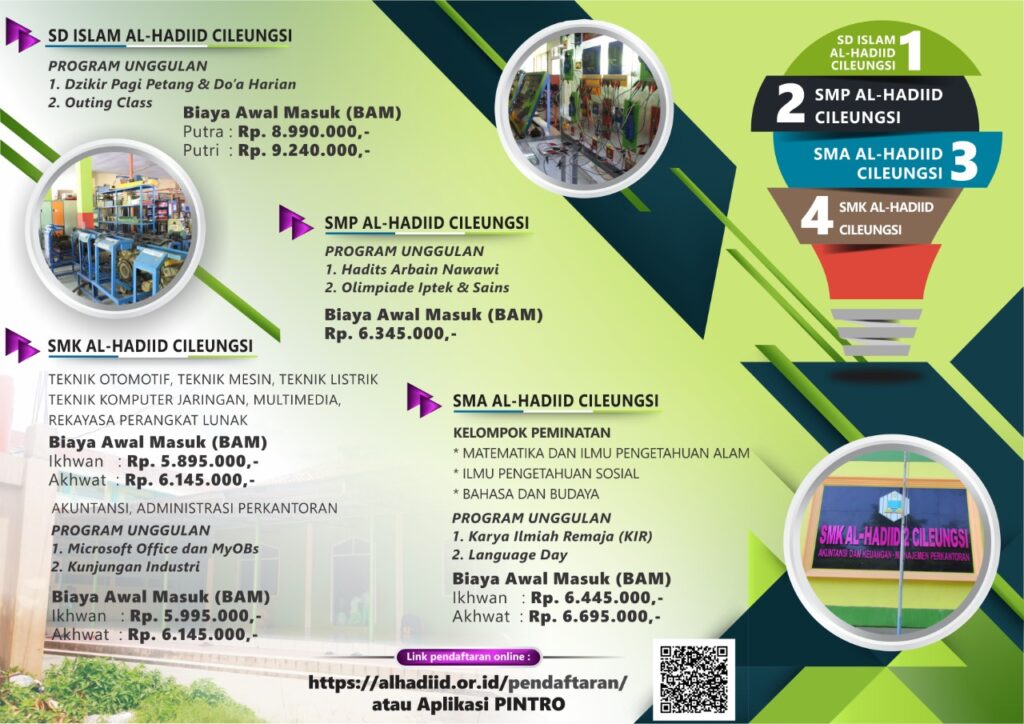 Biaya Pendaftaran - SD Islam Al-Hadiid - SMP Al-Hadiid - SMA & SMK