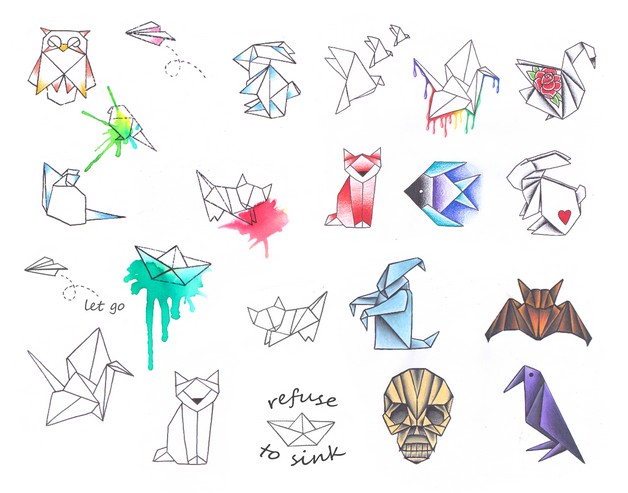 Origami Rabbit Tattoo 493_x_628_jpg