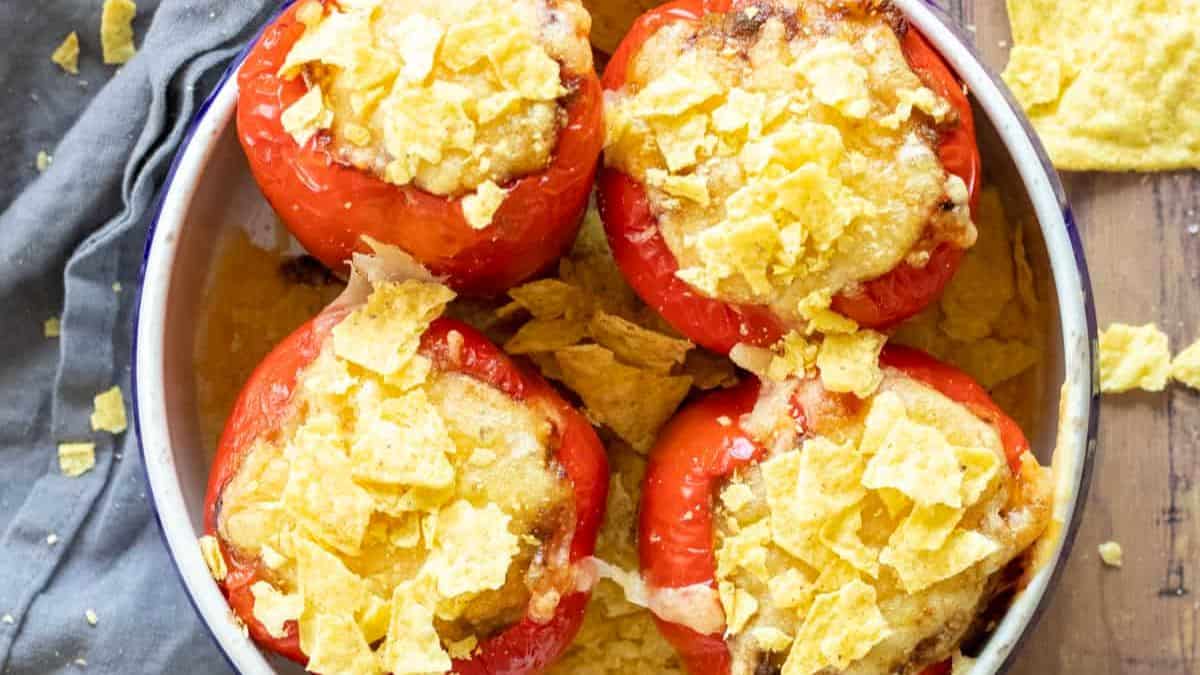 Mexican Stuffed Bell Peppers without Rice