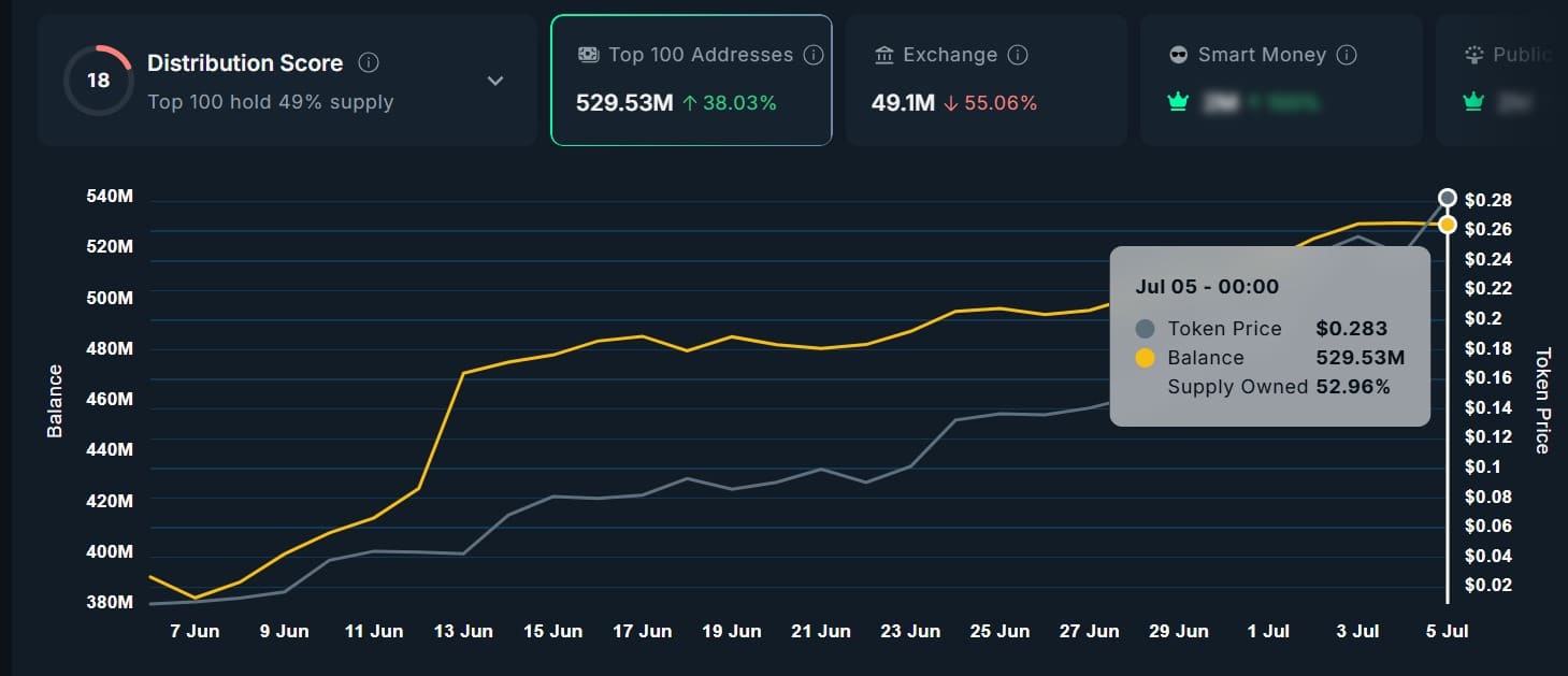 Useless top addresses holdings