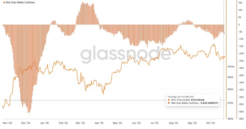 Bitcoin mid size wallet outflow.
