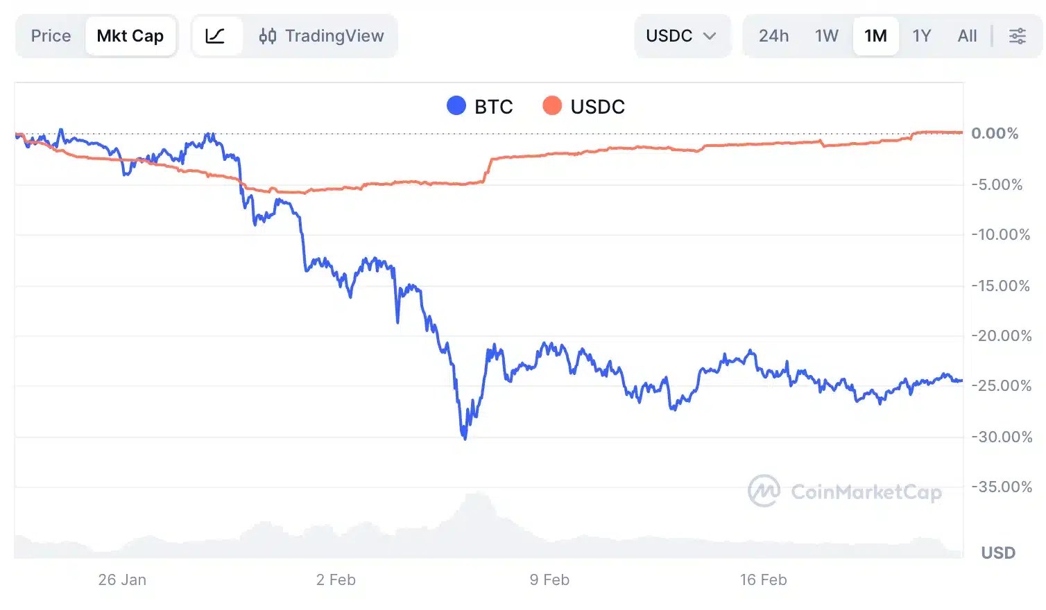 BTC vs USDC