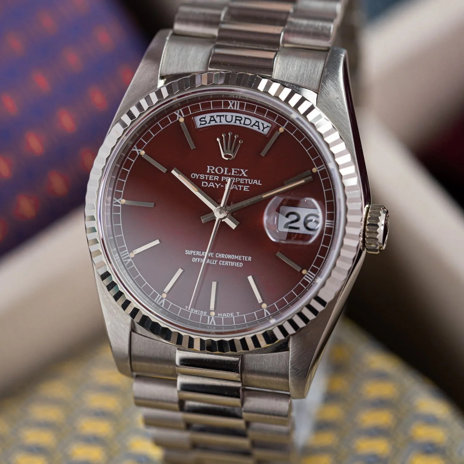 Rolex Day Date 18239 Oxblood Stella Amsterdam Vintage Watches