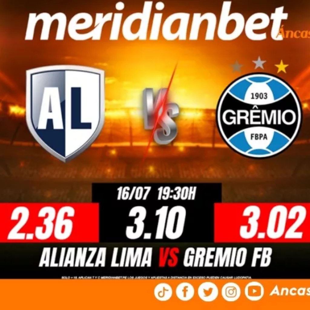 Alianza Lima vs Gremio: ¡Incrementa tus ganancias hasta 200% con la Copa Sudamericana en Meridianbet! – Peru vision digital