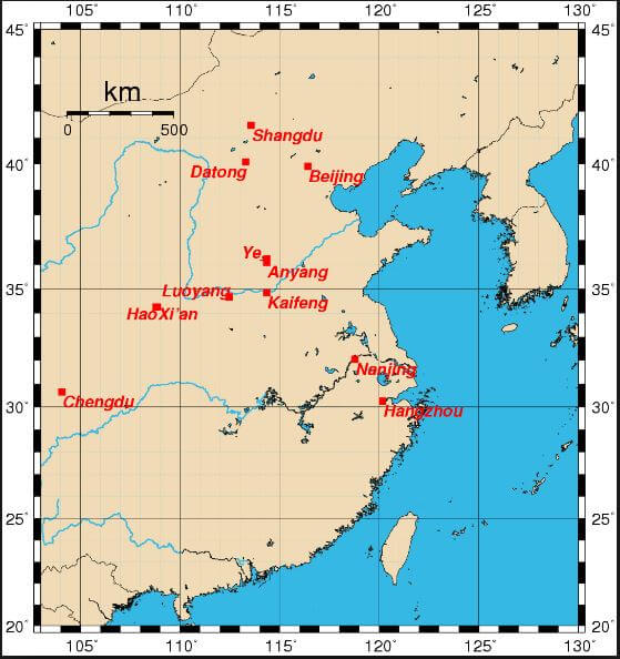 Map Of Ancient China With Labels