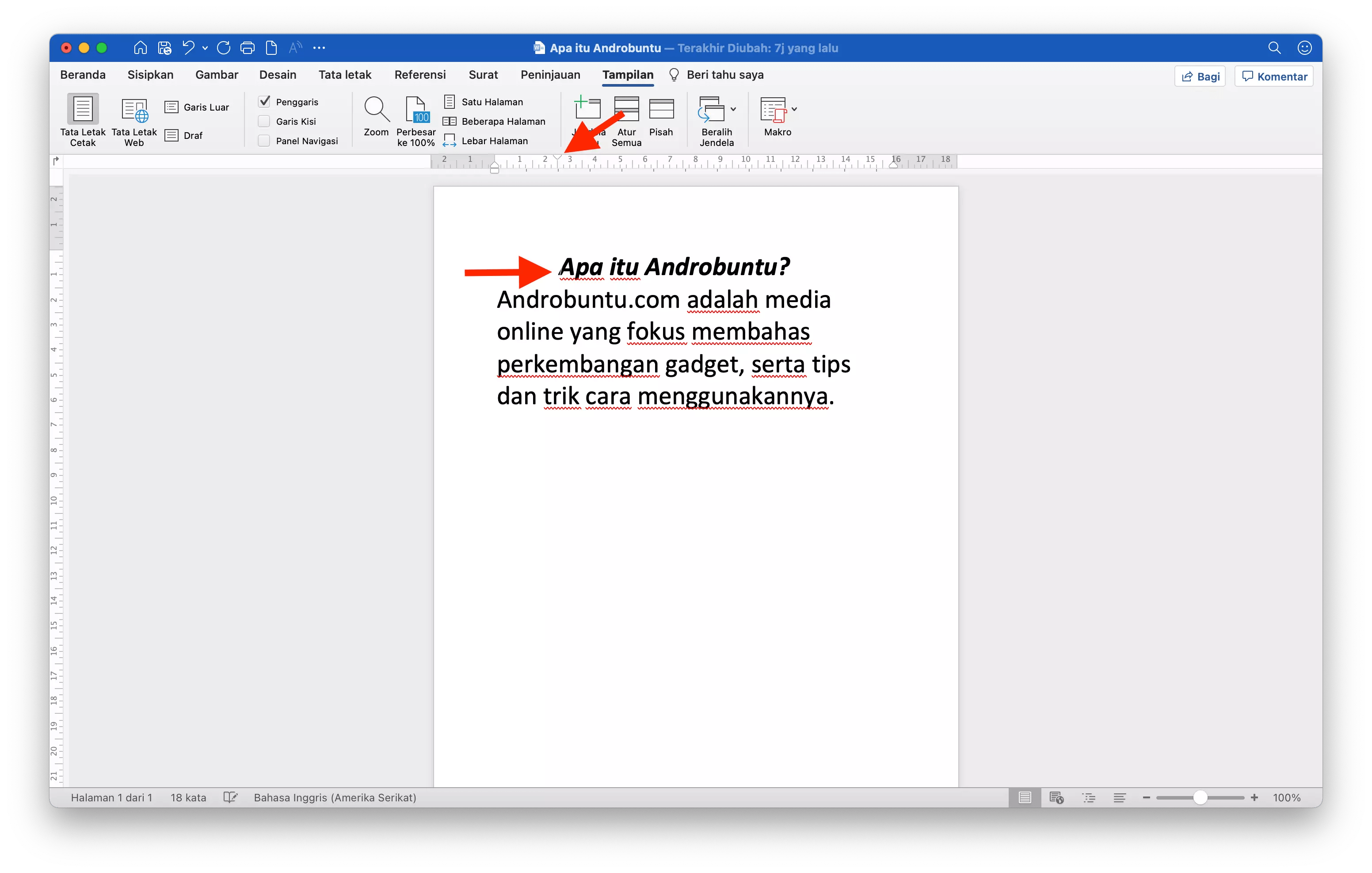 Cara Menampilkan Penggaris di Microsoft Word - Androbuntu