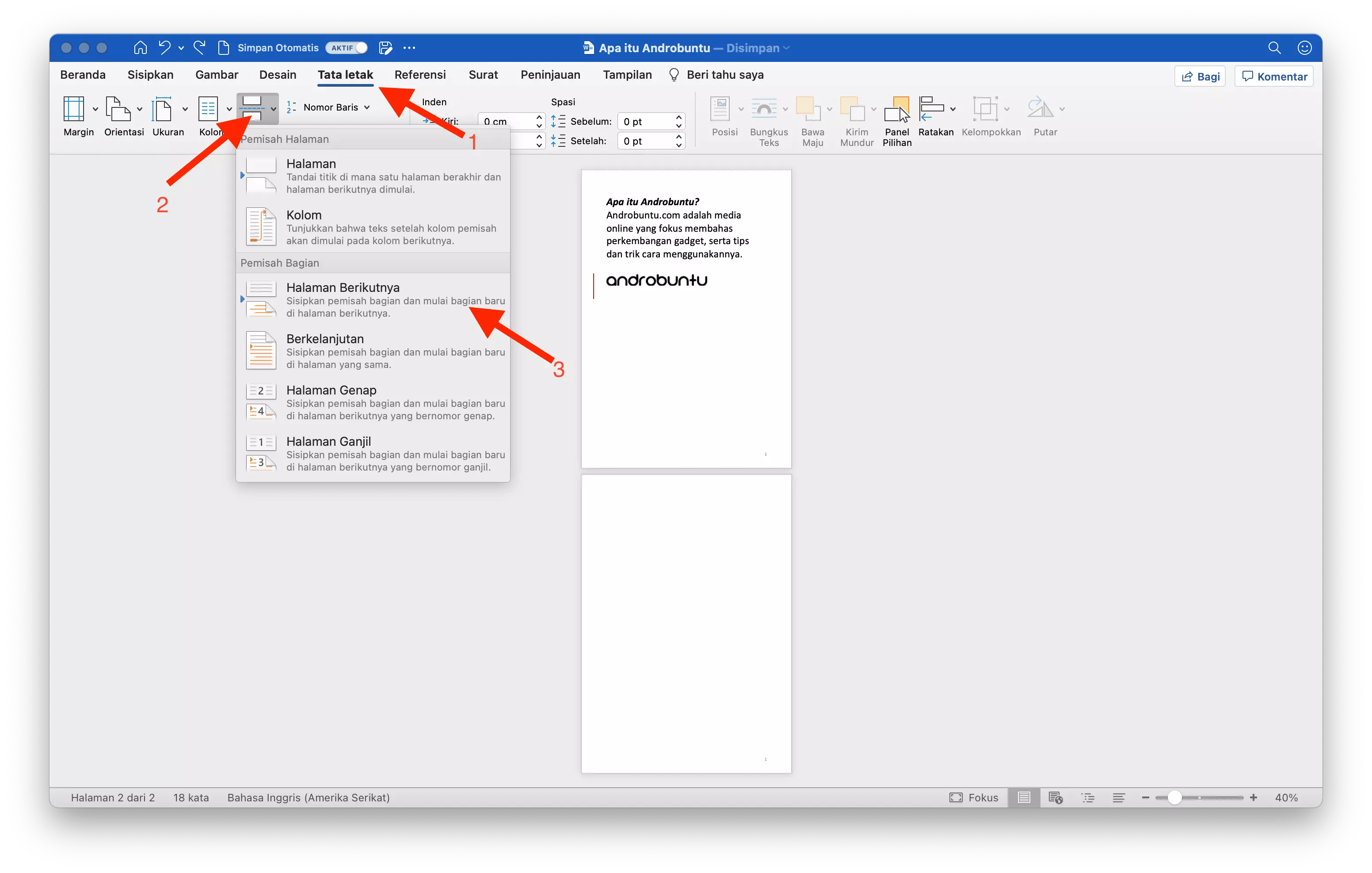 Cara Membuat Portrait dan Landscape di Satu Dokumen Microsoft Word