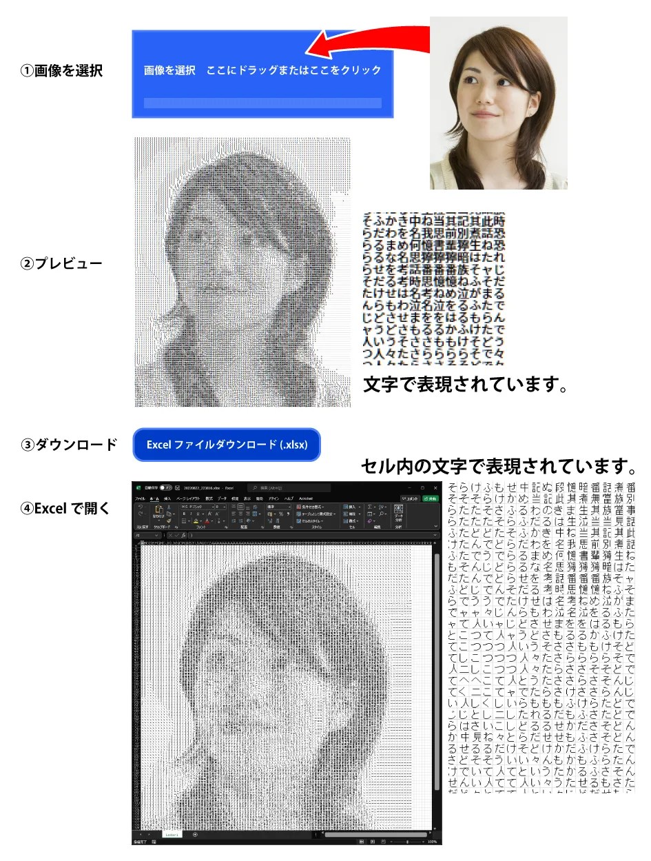 Excelでレターアート、アスキーアート
