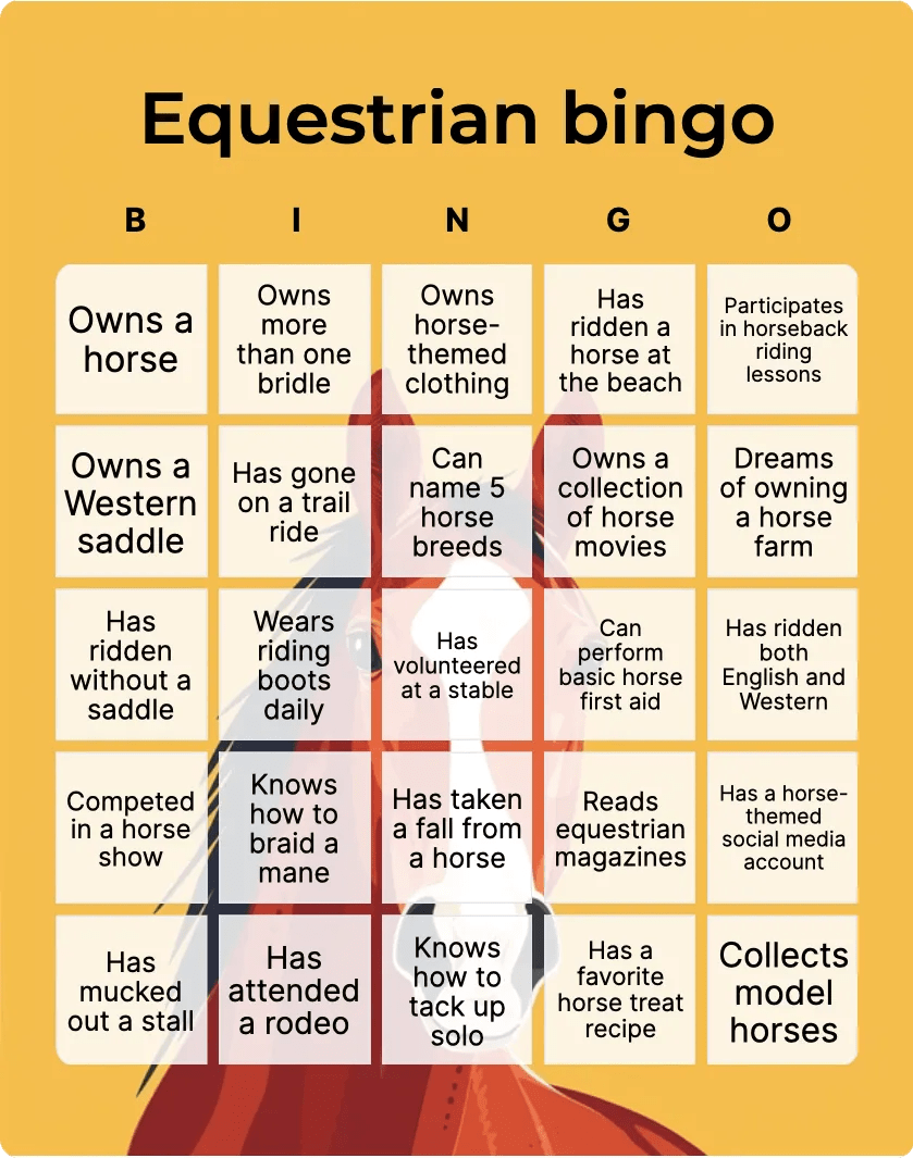 Equestrian bingo