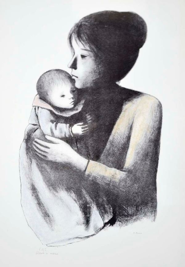 Xavier Bueno : Maternità 1970 - Litografia Acquerellata A Mano Es. P.d.s. - Auction 60° Asta Di Arte Moderna E Contemporanea - Fidesarte - Casa D'aste 866_x_600_jpg