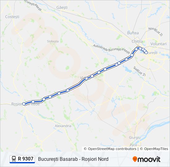 R 9307 Route Schedules Stops Maps BucureÈti Basarab RoÈiori Nord