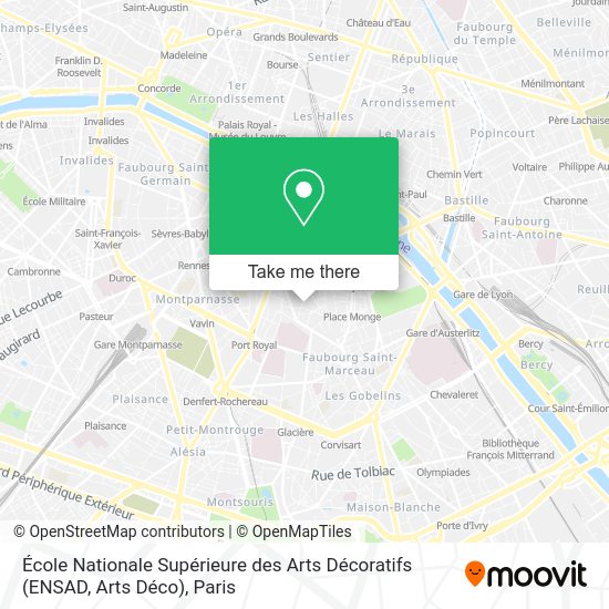 How To Get To Ecole Nationale Superieure Des Arts Decoratifs Ensad Arts Deco In Paris By Bus Metro Train Or Rer