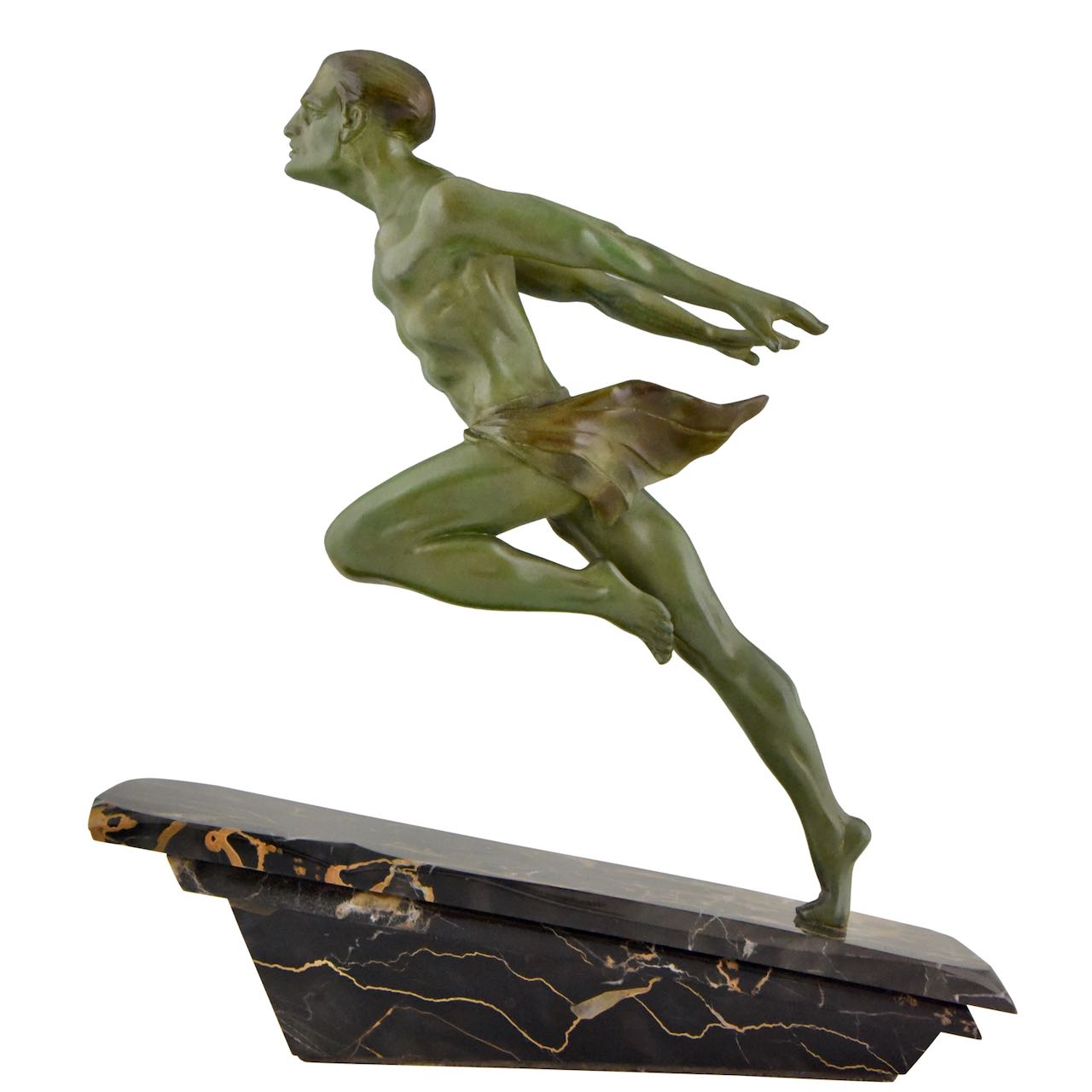 Art Deco Running Man Statue By L Valderi French Statues Art Deco Collection