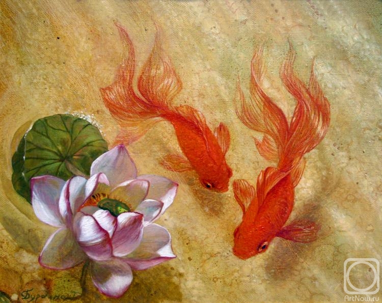 нарисовать рыбки в воде