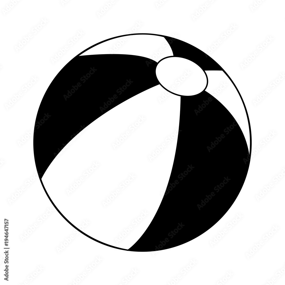 beach ball black and white