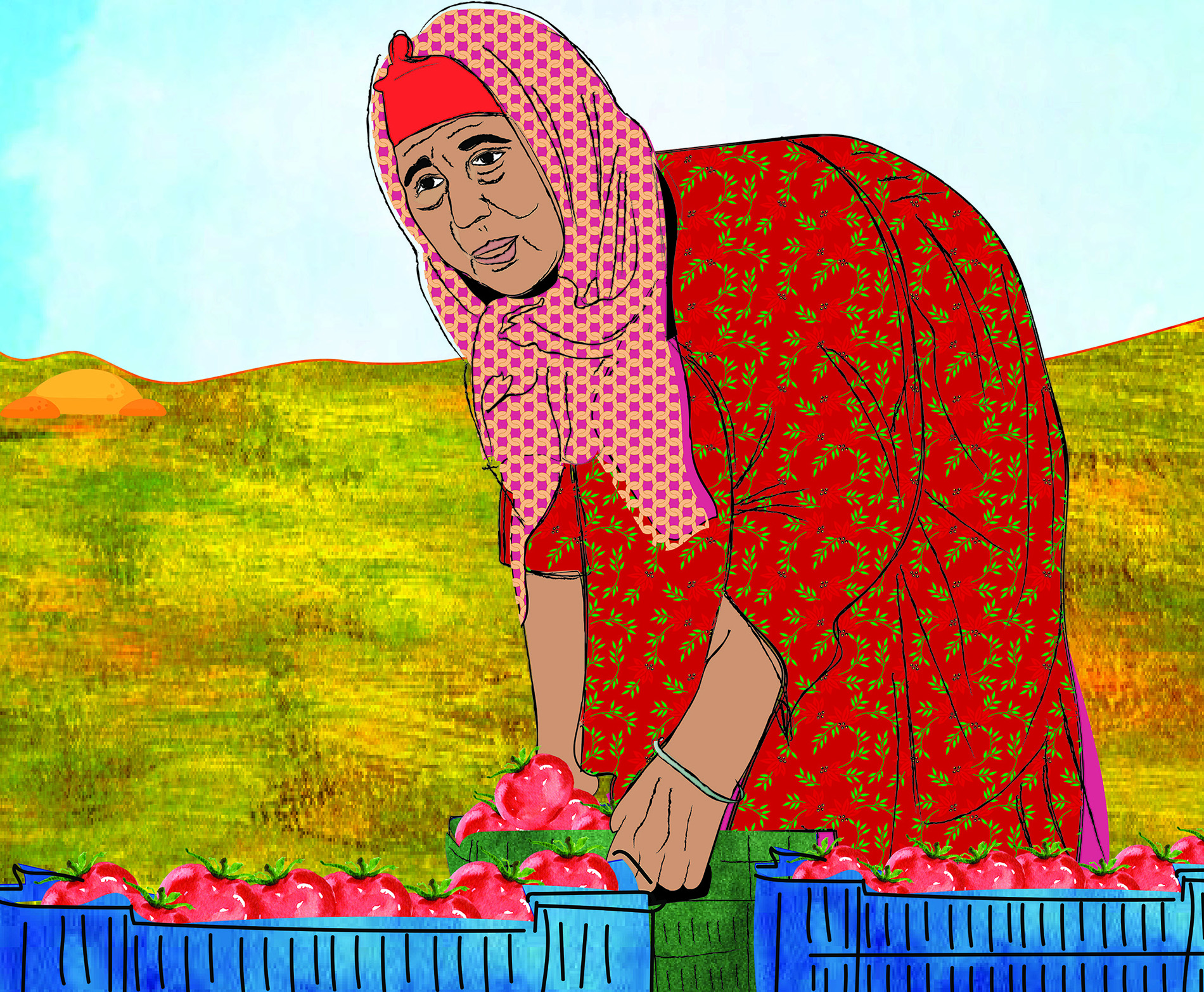 رسمه عن الريف المصري