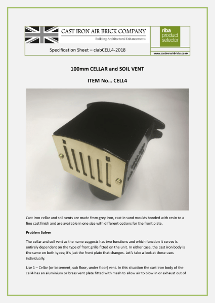 Cellar Basement Soil And Sewer Vent