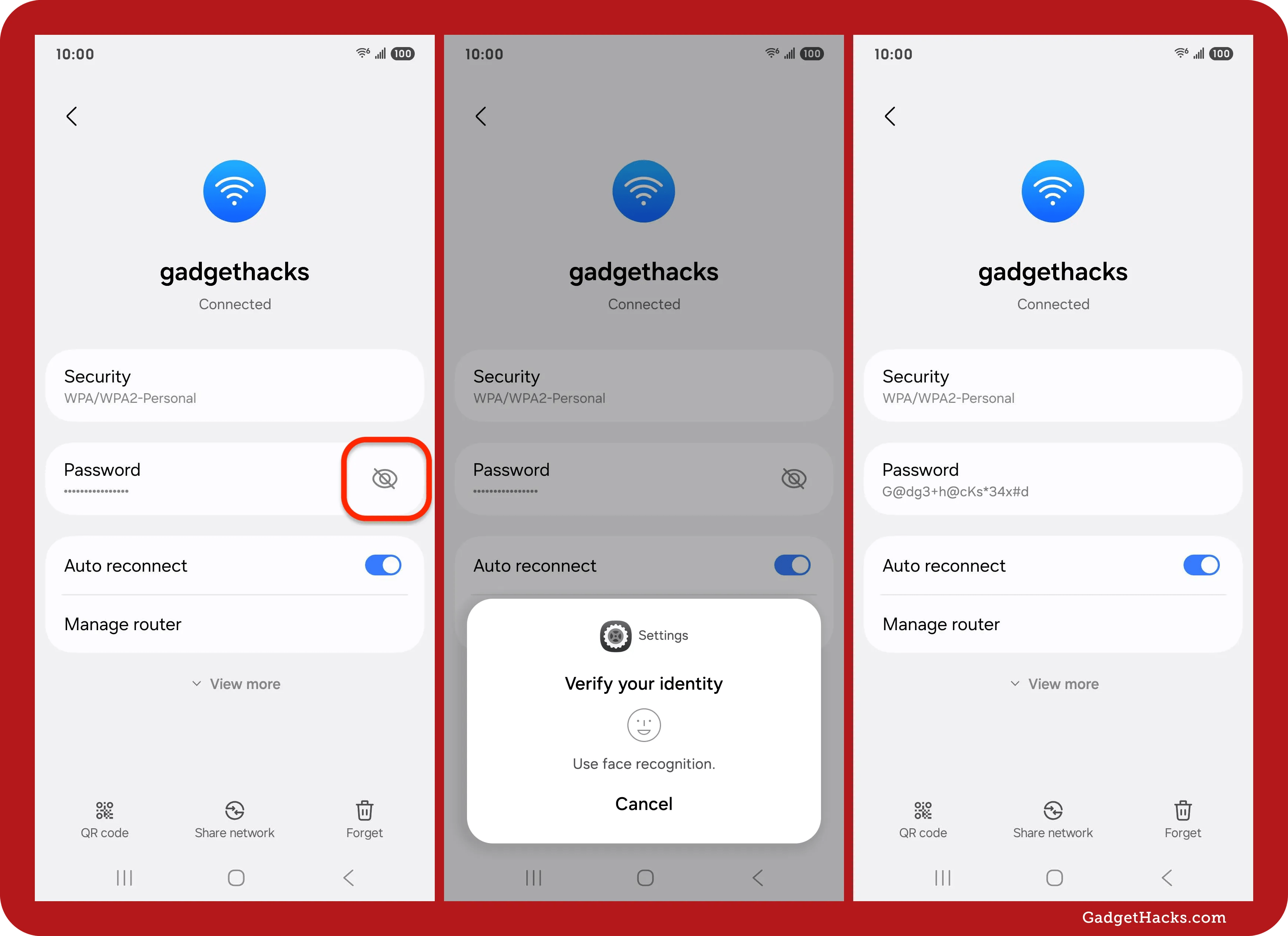 View saved passwords android wifi