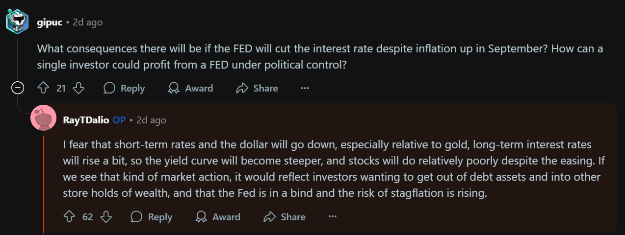 Miliarder Ray Dalio memperingatkan tentang potensi kejatuhan pada 2 aset jika Fed menurunkan suku bunga