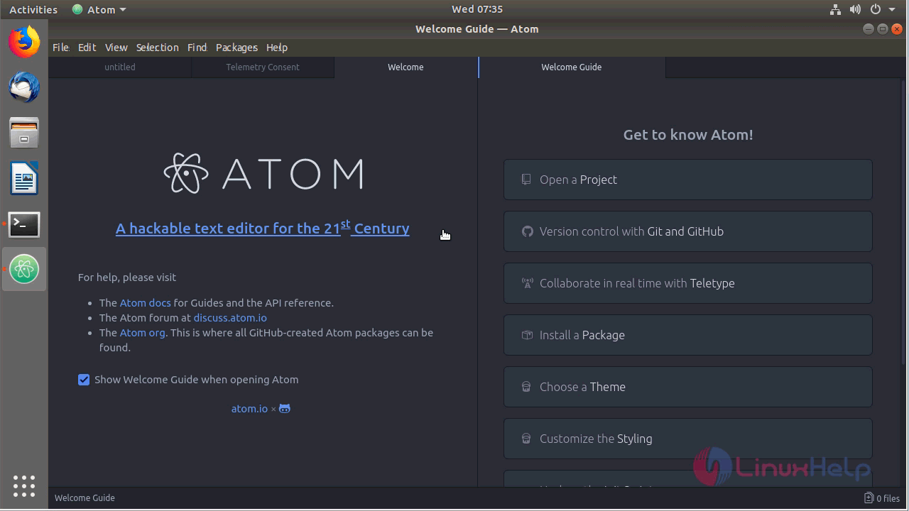 How To Install Atom On Ubuntu 18 04 Linuxhelp Tutorials