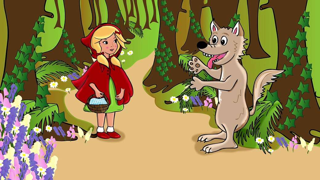 Caperucita Y El Lobo 60 Elementos Play Jigsaw Puzzle Gratis En Puzzle Factory