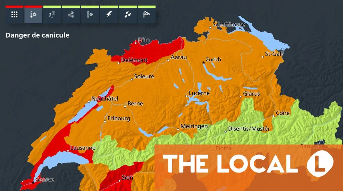 Switzerland swelters with temperatures set to climb to 38C