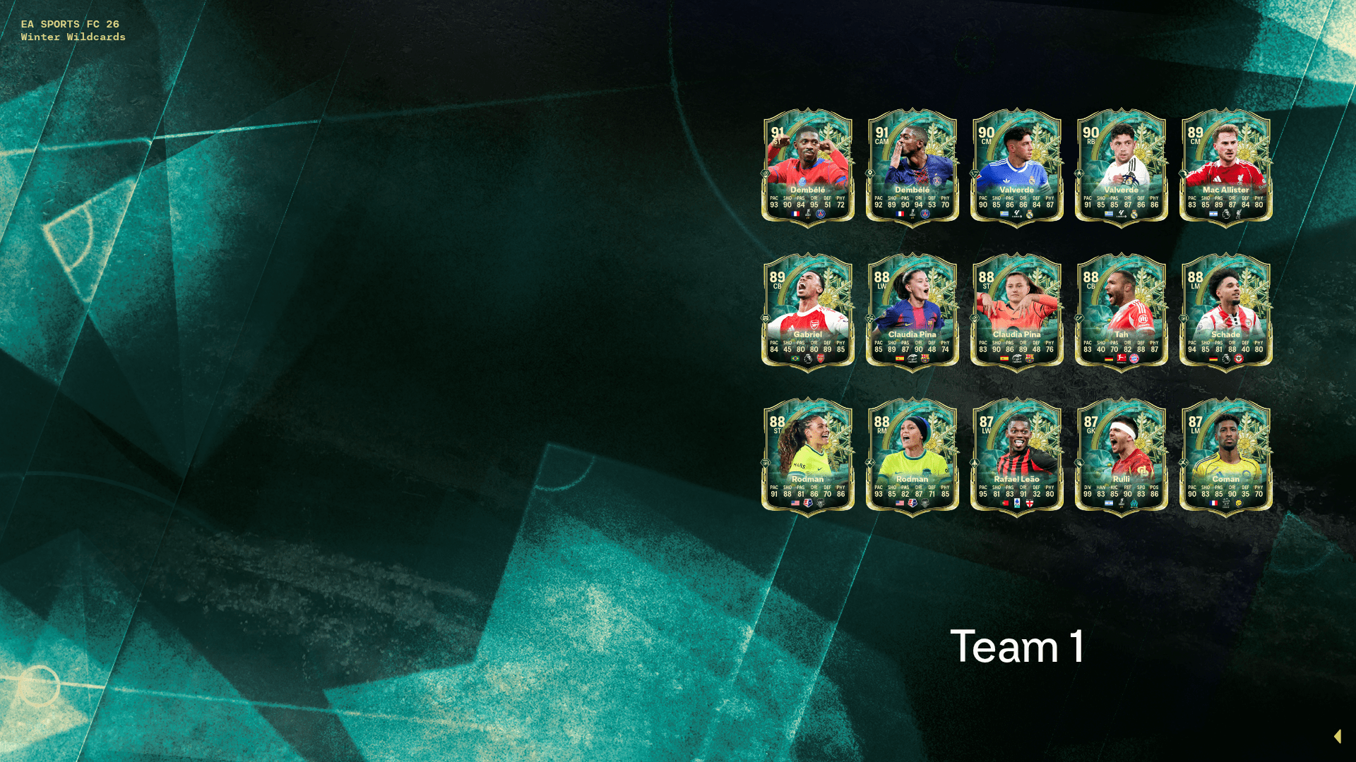 FC 26 adds upgraded Pina alongside 3 new Heroes in full Winter Wildcards promo