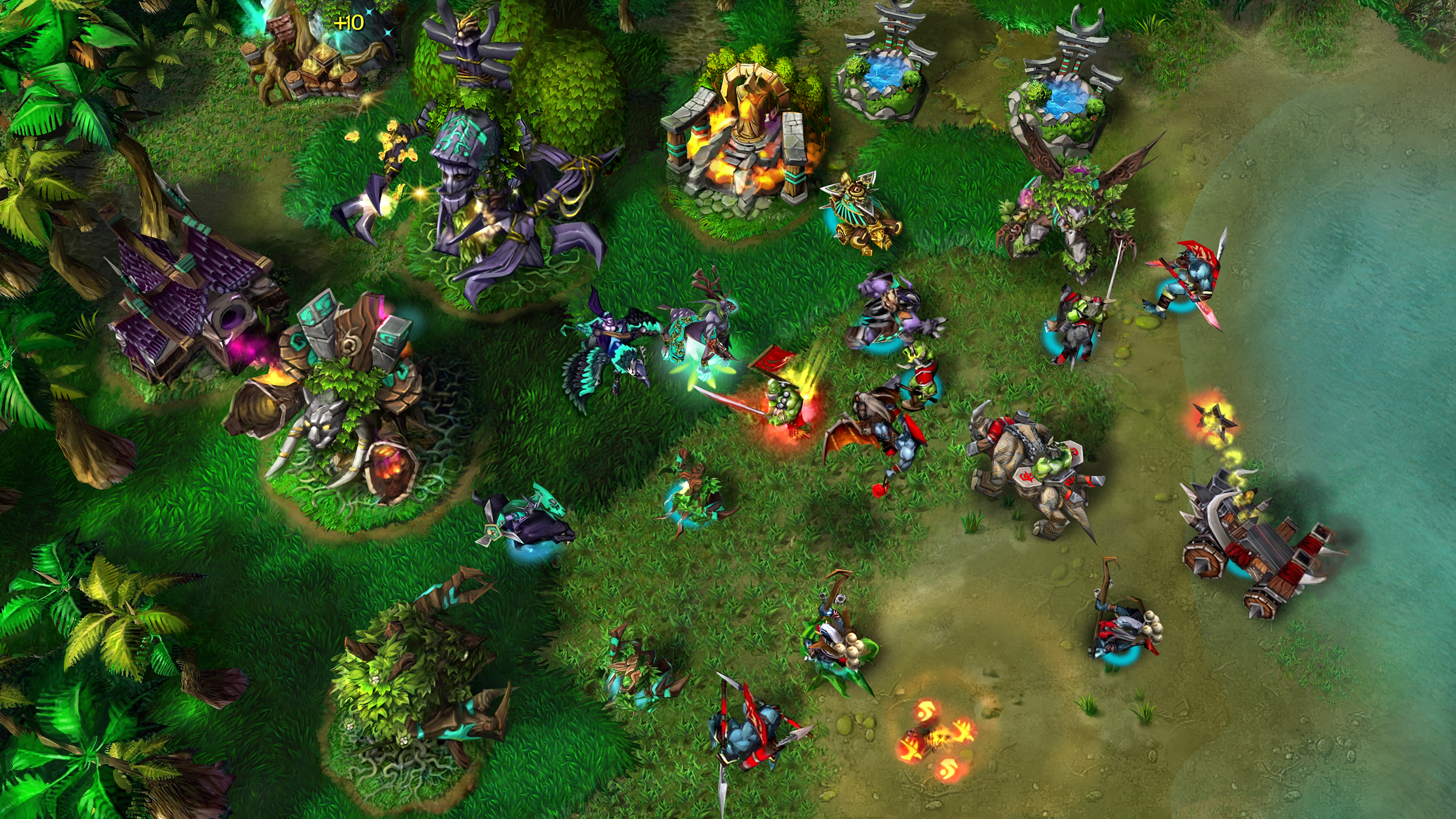 Warcraft 3 Reforged - Night Elves vs. Orcs battle