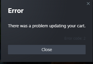 Image from Steam showing an error when trying add Silksong to the cart