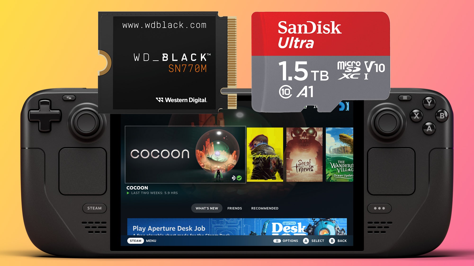 Niezbędne oferty ulepszeń przestrzeni magazynowej Steam Deck na Prime Day (Wielka Brytania i USA)