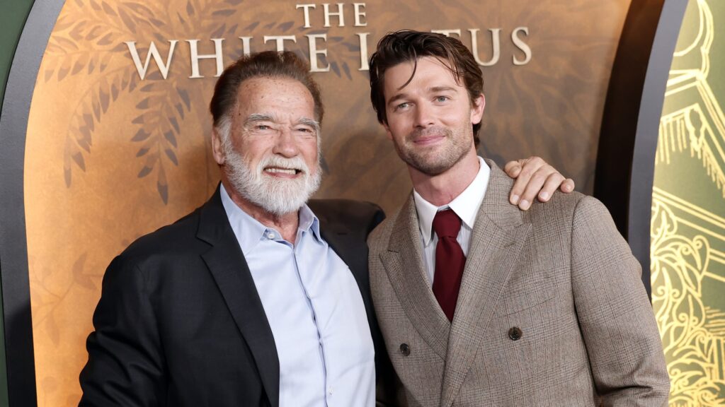 Arnold Schwarzenegger Promotes Son Patrick’s Upcoming Nude Scene