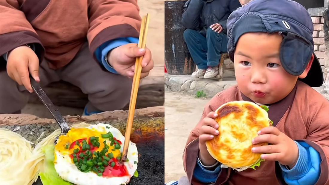 Keren! Bocah di China Ini Jago Bikin Sandwich Isi Telur