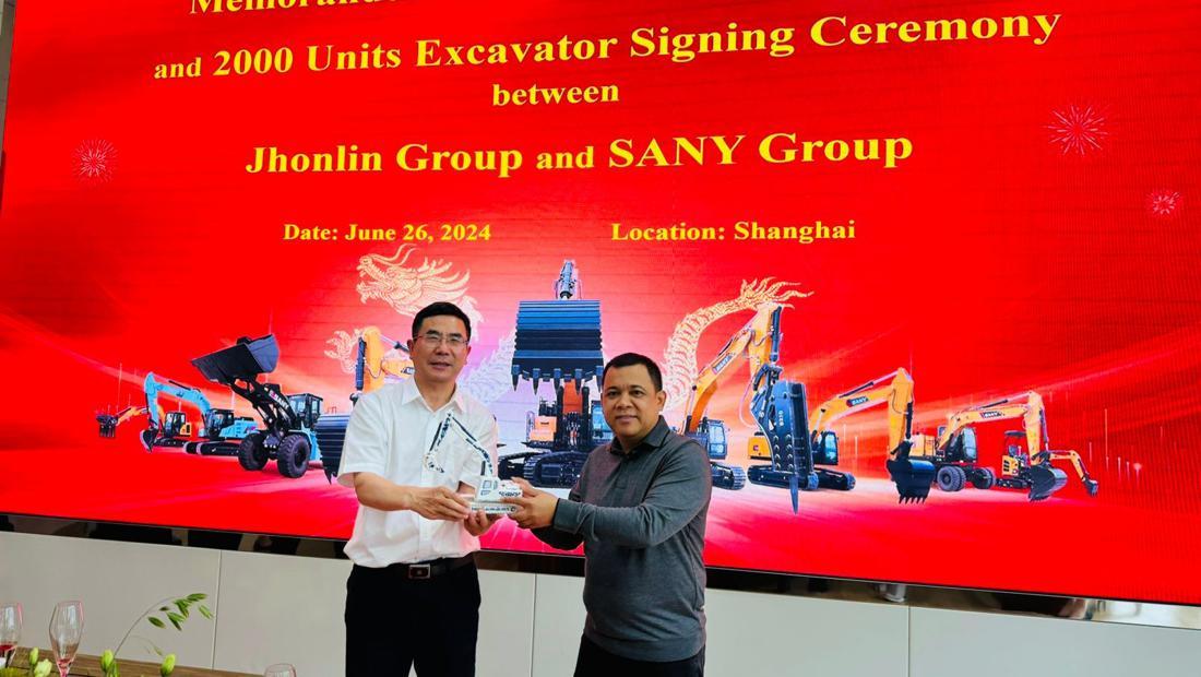 Jhonlin Group Teken MoU Pemesanan 2.000 Ekskavator dengan SANY Group