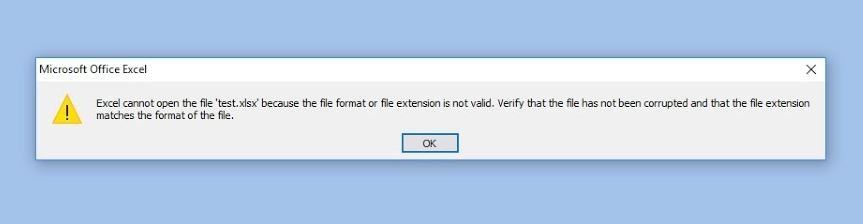 Cara Memperbaiki Error : &lsquo;Excel cannot open the file &lsquo;filename.xlsx&rsquo;  because the file format for the file extension is not valid - Bacolah.com