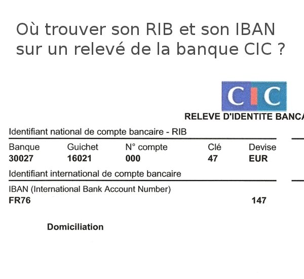 CIC : Virement exceptionnel sur Internet - Aide pour RIB et IBAN
