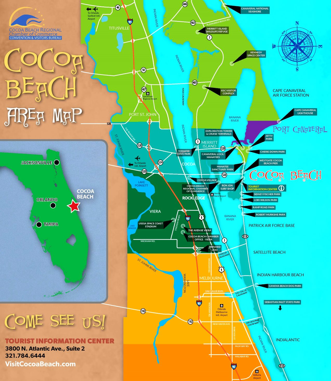Map Of Cocoa Beach Florida