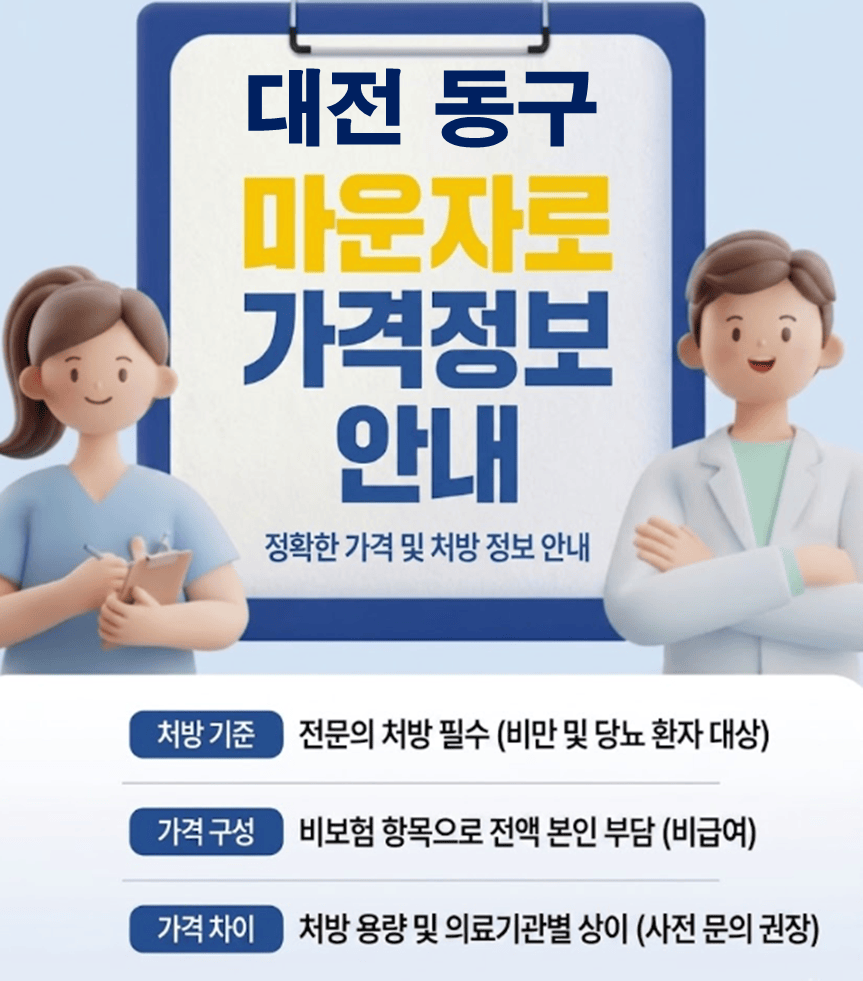 대전 동구 마운자로 1단계(2.5mg) 처방가격 및 저렴한 병원,약국 정보