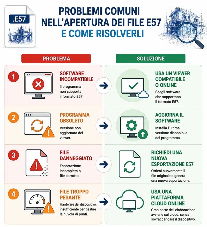 File E57: Problemi comuni e soluzioni