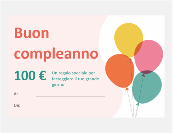 Buono Regalo Di Compleanno Con Palloncini
