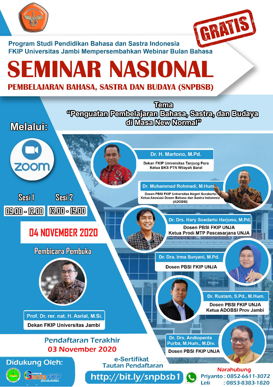 SEMINAR NASIONAL PEMBELAJARAN BAHASA, SASTRA, DAN BUDAYA – Pendidikan  Bahasa dan Sastra Indonesia