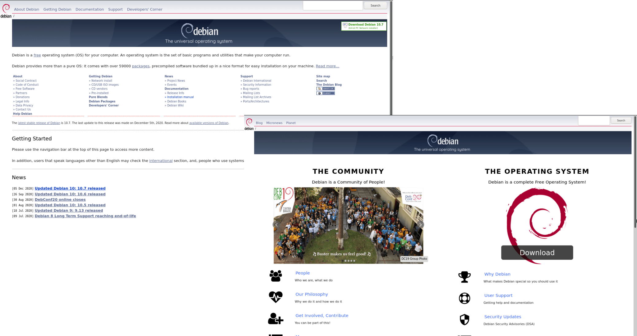 The Debian Web Updates Its Homepage And Prepares For A Major Renewal Bits From Debian